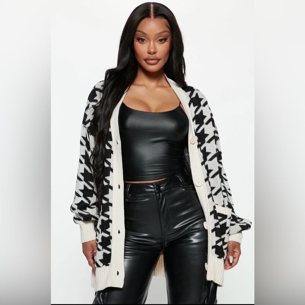Fashion nova houndstooth cardigan